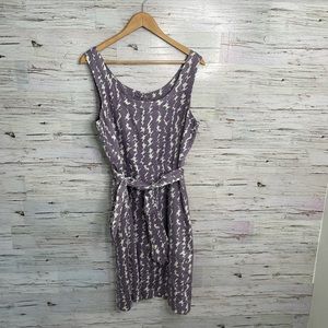 Ann Taylor Purple and White Midi Dress